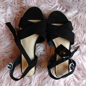 Big Buddha Women's Black Tall Jute Sandal Sz 8